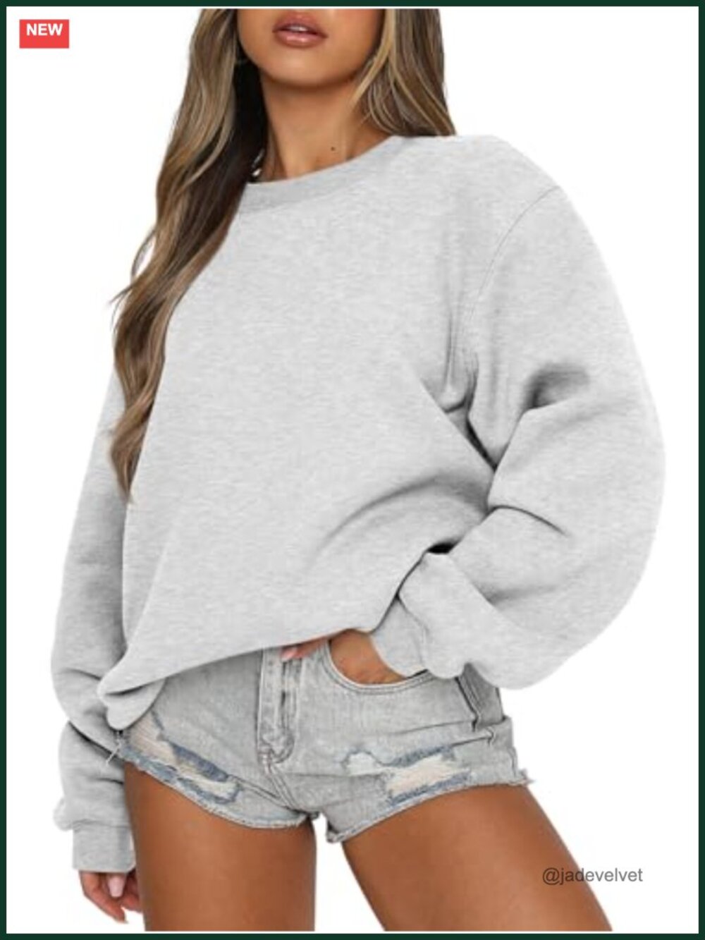 Oversized Crewneck Sweatshirt Women Loose Fit Pullover Casual Fall Top